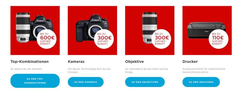 Canon lockt mit bis zu 600€ Sofort-Rabatt