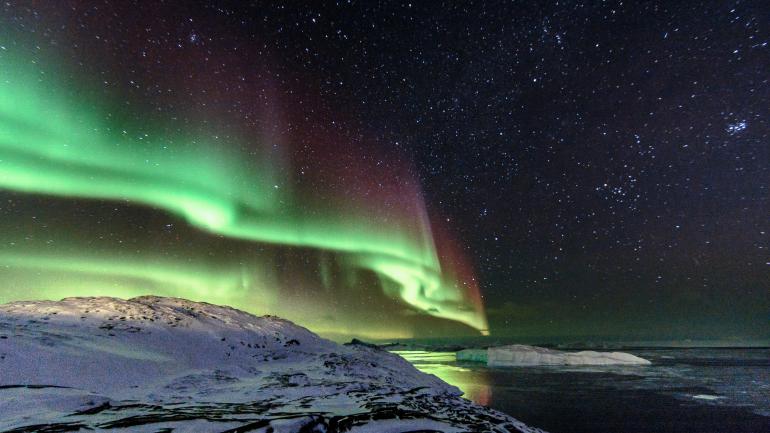 Polarlichter über Grönland