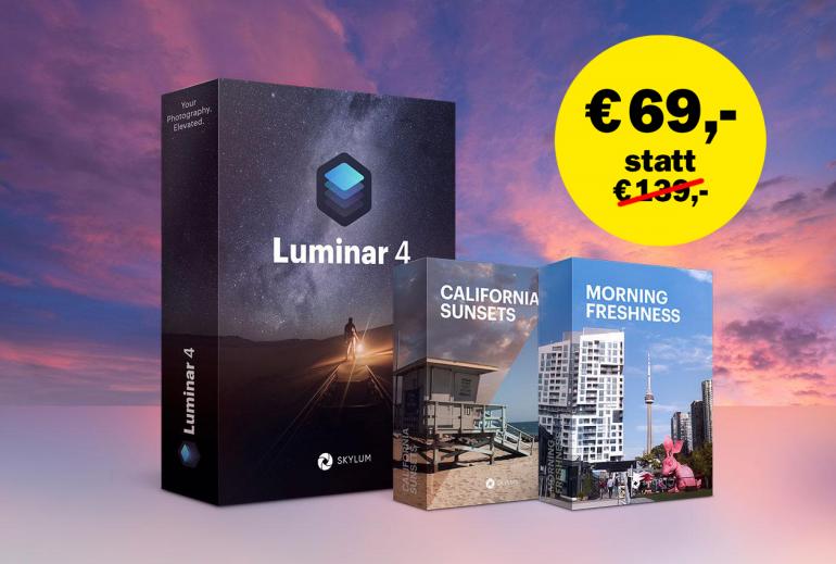  50 % Rabatt auf Skylum Luminar 4 plus 2 Premium-Sky-Kollektionen