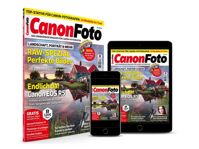 Jetzt neu: CanonFOTO 03/2020 - perfekte Bilder dank RAW-Format + Canon EOS R5: Endlich vorgestellt 