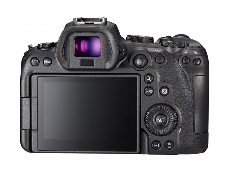 Bedienelemente der Canon EOS R6.