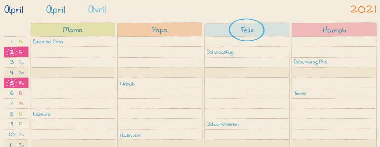 Mit den flexiblen Kalendarien von DESIGNER 3 erstellen Sie im Handumdrehen Familienkalender. Geburtstage und andere Feste tragen Sie direkt in DESIGNER 3 ein.