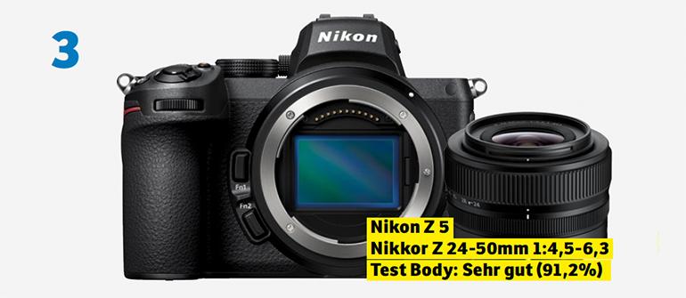 Nikon Z 5 Nikkor Z 24-50mm 1:4,5-6,3, Test Body: Sehr gut (91,2%)