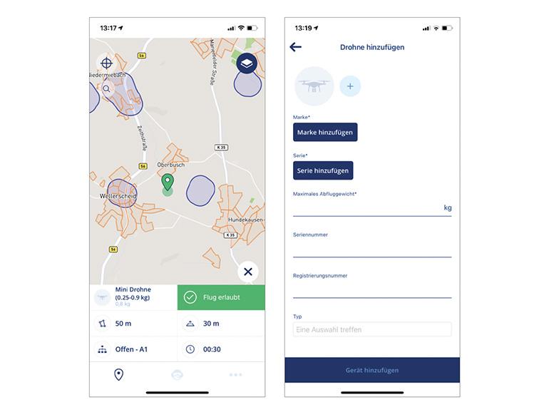 Für jede*n, der/die mit Drohnen fliegen möchte, empfehlenswert: die kostenlose Droniq-App als Gemeinschaftsprojekt der Deutschen Flugsicherung und der Telekom.