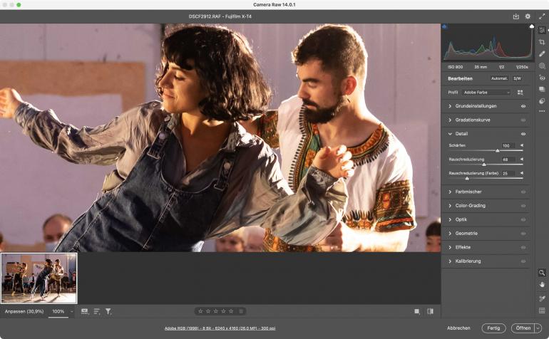 Das integrierte Camera RAW 14 beinhaltet fast das komplette Lightroom.
