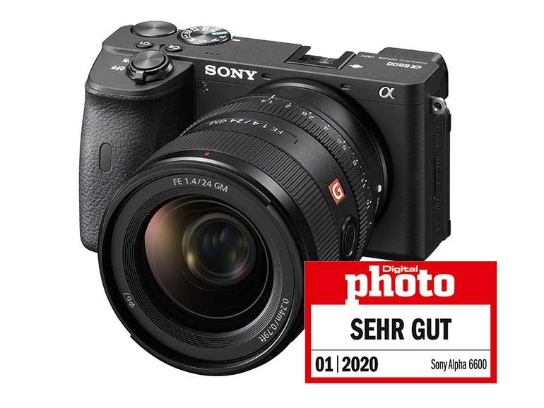 Sony Alpha 6600 mit Testlogo