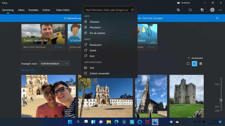 Microsoft Fotos: Die Fotos-App ist spätestens mit Windows 11 erwachsen geworden und bietet komfortable Suchoptionen.