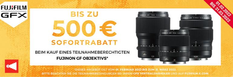Fujifilm GFX-Objektiv Sofortrabatt