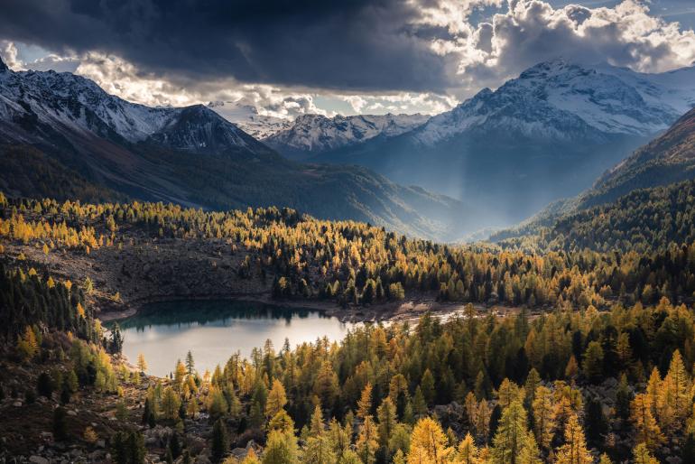 Nicht in Kanada, sondern in Graubünden in der Schweiz wurde dieses spektakuläre Motiv festgehalten. | Nikon D810 | 45mm | 1/13 s | f/13 | ISO 64