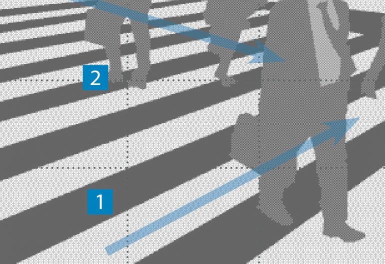 Diagonale Linien im Bild vermitteln einen Eindruck von Bewegung und Stärke. Die Aufnahme kann zusätzlich an Tiefe gewinnen.