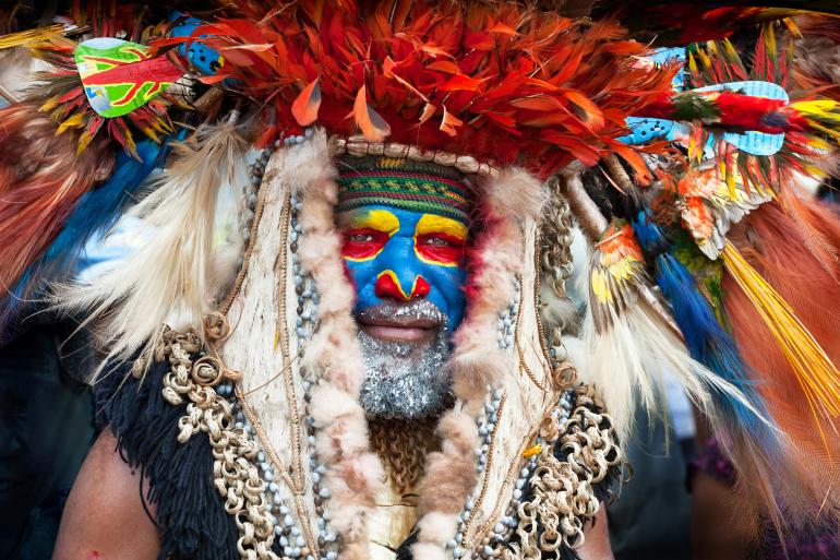 Häuptling vom Stamm der Kutumb, Papua-Neuguinea