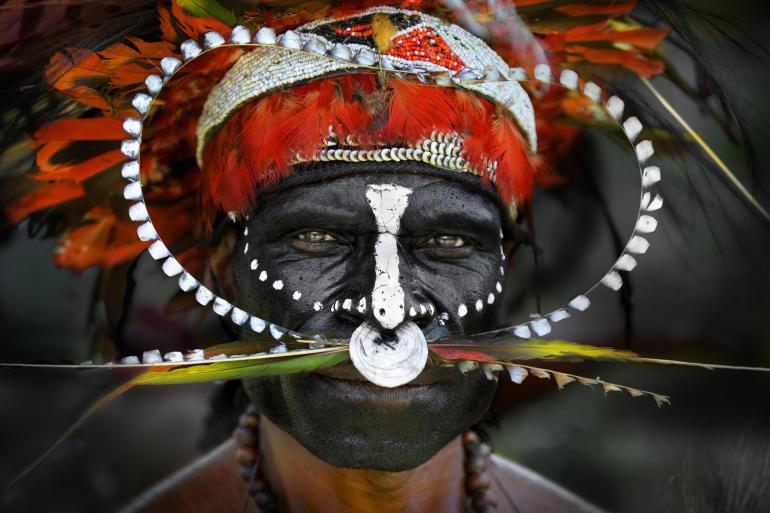 Stammes-Krieger, Papua-Neuguinea