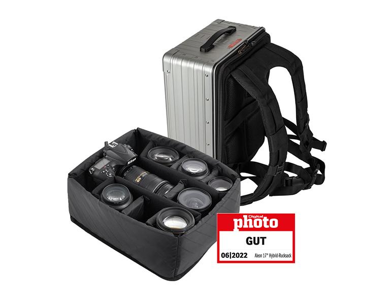 Entnehmbares Kamerainsert: Der mitgelieferte Camera-Cube lässt sich individuell aufteilen und komplett entnehmen.