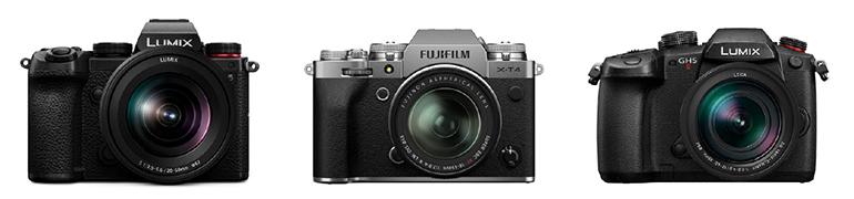 (v.l.n.r.) Platz 1: Lumix S5, Platz 2: Fujifilm X-T4, Platz 3: Lumix GH5 II