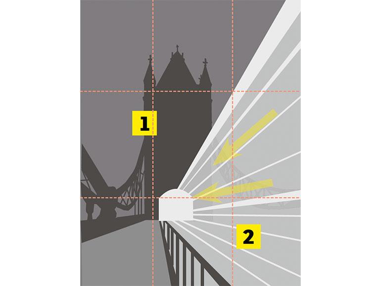 Skizze: Lichtspuren bei Nacht