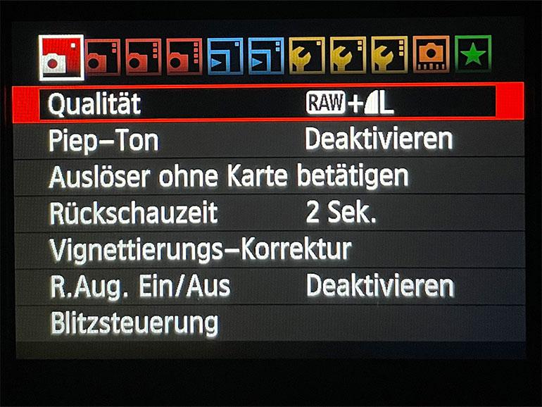 Bildformat auswählen