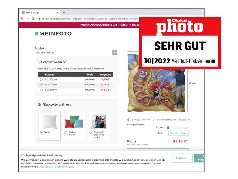 Meinfoto.de Fotokissen Premium Testergebnis