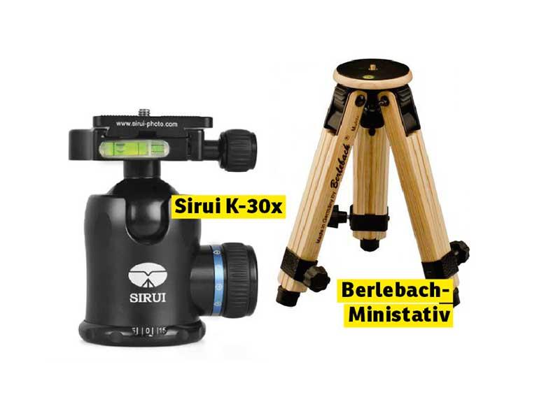  Sirui K-30x und Berlebach-Ministativ