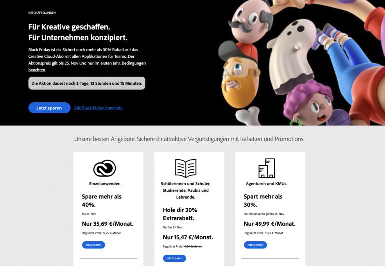 Auch Adobe reduziert seine Creative Cloud, Schüler, Studierende und Lehrkräfte profitieren besonders.