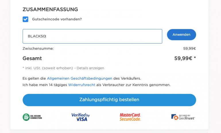 Gutscheincode eingeben