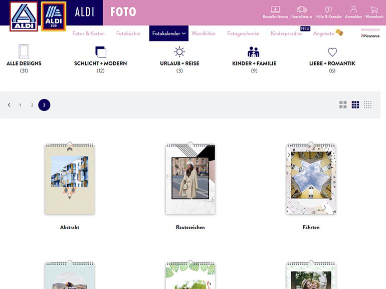 Nur online: Bei Aldi Foto können Sie Ihren Fotokalender ausschließlich online gestalten und bestellen.
