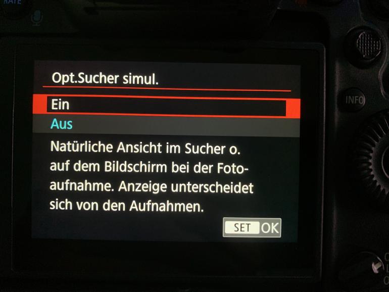 Optischen Sucher simulieren