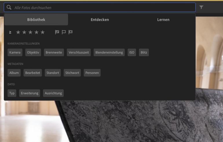 Neben Freitextsuche kann man auch direkt auf erkannte Metadaten zugreifen.