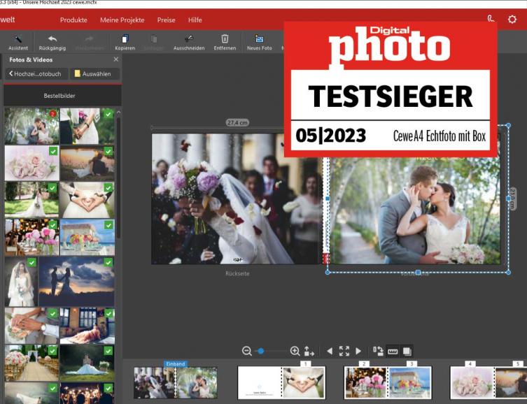Cewe A4 Echtfoto mit Box Testergebnis