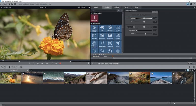Magix Video deluxe 2023 bietet eine übersichtliche Oberfläche.