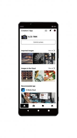 Die Creators' App ist Nachfolger-Anwendung von Imaging Edge Mobile und wird als Erweiterung der Kamera dienen, mit der die Nutzer*innen ihre Inhalte (Videos und Fotos) in die Cloud hochladen und die dort gespeicherten Inhalte anzeigen und verwalten können.