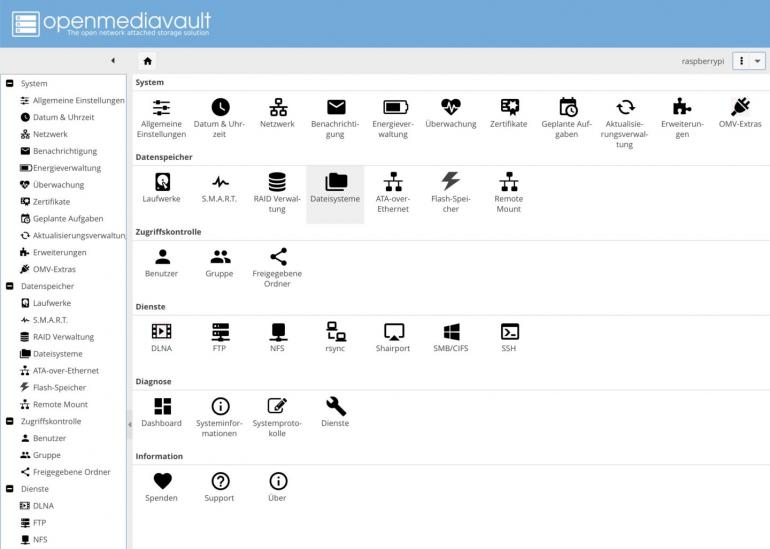 OpenMediaVault bringt alle NAS-Funktionen auf Linux-Computer.