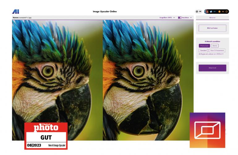 Nero AI Image Upscaler Testergebnis