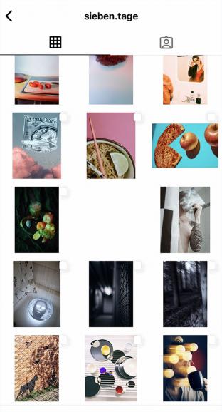 Instagram-Feed des Fotoprojekts „sieben.tage“