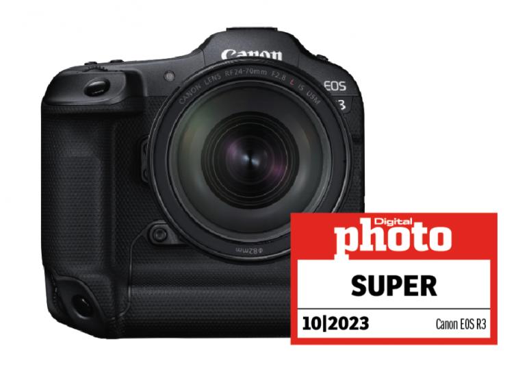 Canon EOS R3 mit Testlogo
