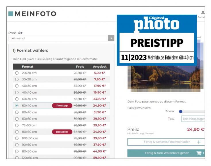 Meinfoto.de Fotoleinwand Testergebnis