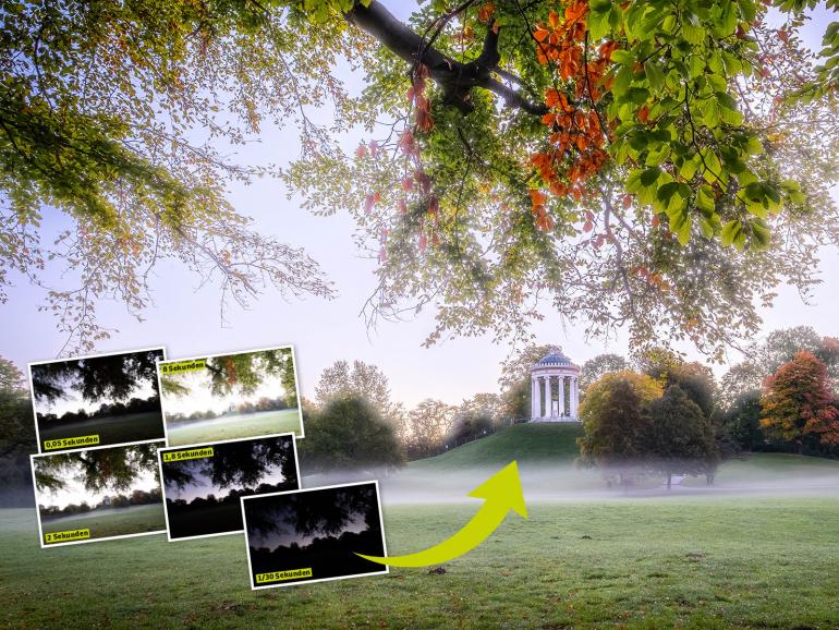 Da die gewünschte Szenerie große Helligkeitsunterschiede aufwies, stellte Andrea den HDR-Modus an ihrer Fujifilm-Kamera ein. Die automatisch erstellte Belichtungsreihe wurde dann in Lightroom zu einem detailreichen Bild zusammengefügt.