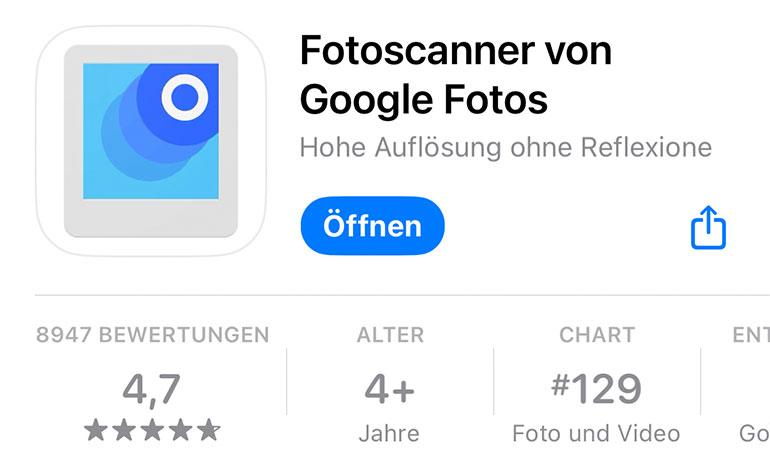 Fotoscanner von Google Fotos 