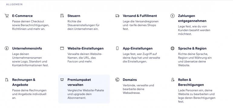 Allgemeine Einrichtung