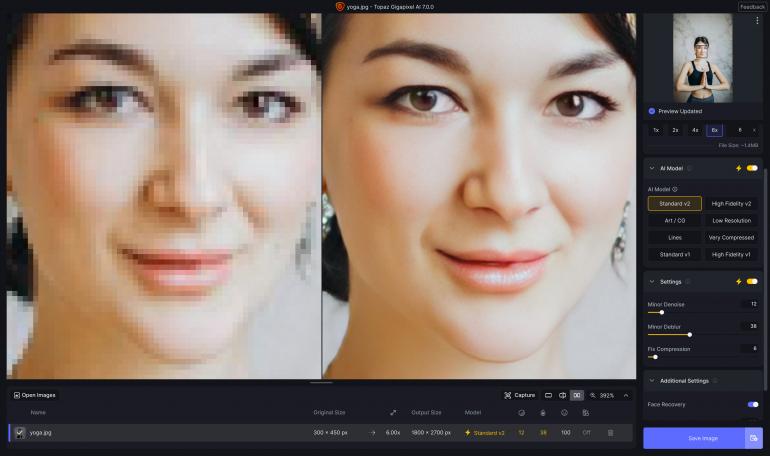Topaz Gigapixel Interface
