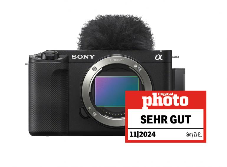 Sony ZV-E1 mit Testlogo