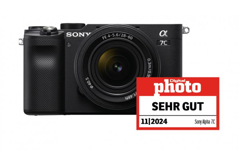 Sony Alpha 7C mit Testlogo