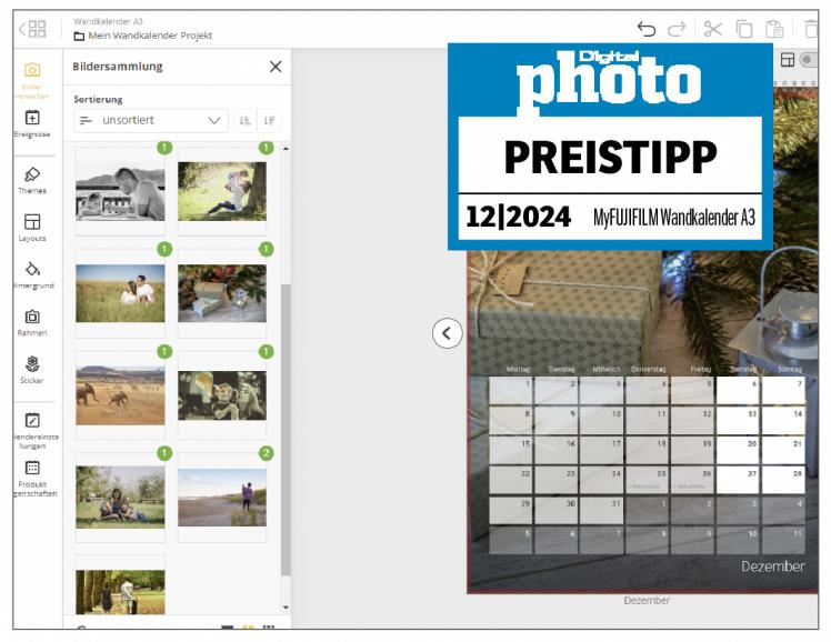 MyFujifilm Fotokalender Testergebnis