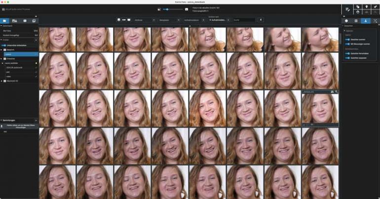 Fokus aufs Gesicht: Auf Wunsch fokussiert Excire Foto alle Bilder auf die enthaltenen Gesichter. So finden Sie schnell die besten Shots, ganz ohne lästiges Hin- und Herzoomen. Schneller geht es nicht!