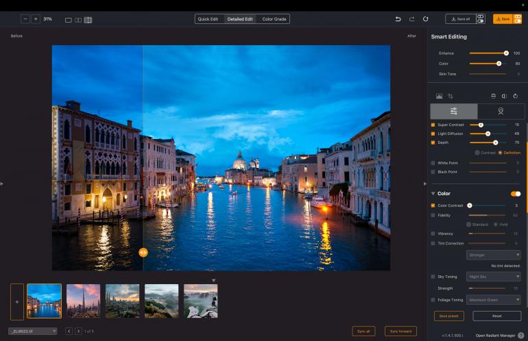 Radiant Photo 2 kombiniert intelligente Funktionen, fortschrittliche Werkzeuge und leistungsstarke Workflows.