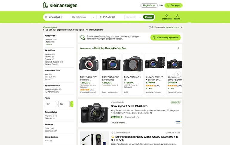 Bis zu 50 Millionen gleichzeitig verfügbare Anzeigen zählt der Anbieter Kleinanzeigen.