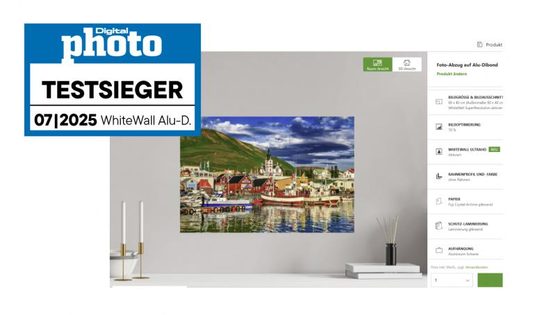 WhiteWall Alu-Dibond Testergebnis