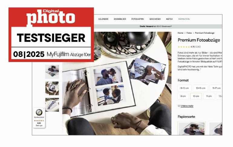 MyFujifilm Fotoabzüge Testergebnis