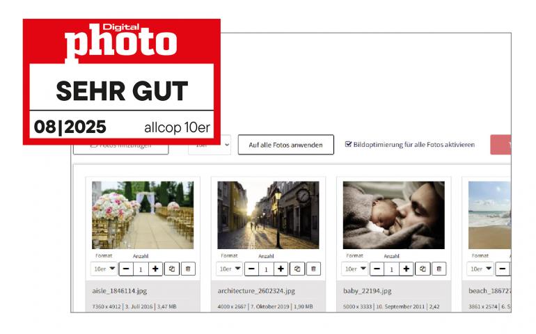 Allcop Fotoabzüge Testergebnis