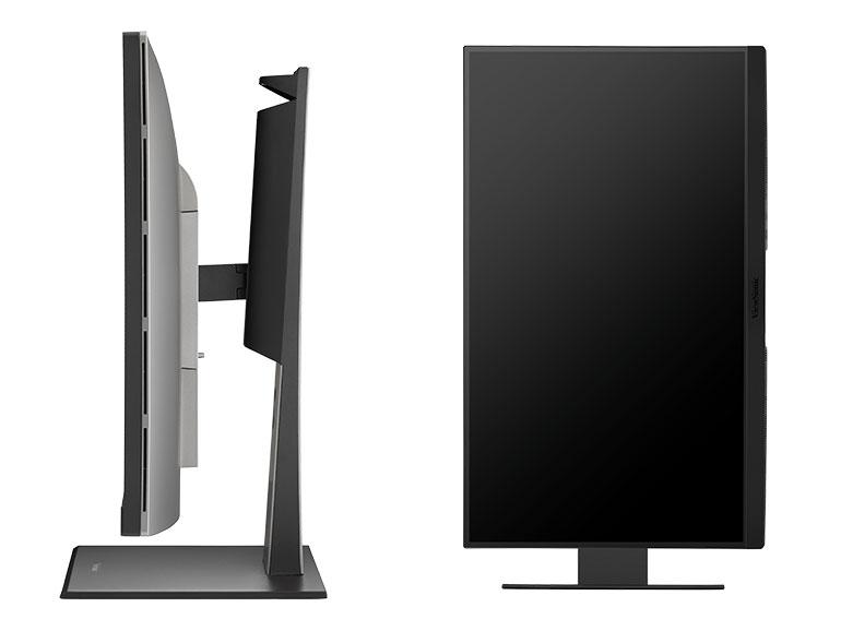 Praktisch: Der ViewSonic VP2788-5K besitzt eine Pivot-Funktion, die Nutzung funktioniert also auch hochkant.