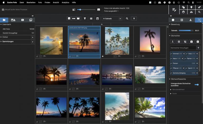 Excire Foto 2025: Modernste KI-Technologien auf ihrem PC zum schnellen Finden, Organisieren und Auswählen Ihrer Fotos und Videos.